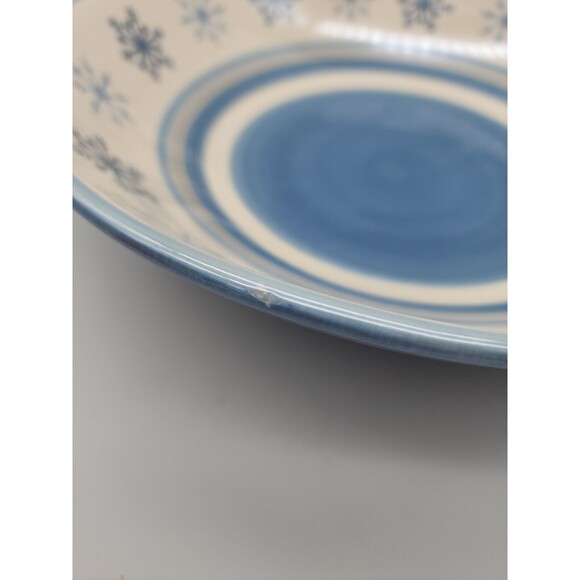 St. Nicholas Square WINTER FROST 12.5" Round 2.5 qt Serving Bowl Blue Snowflakes - Picture 10 of 12